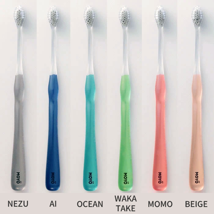 MOYÖ モヨウ TOOTHBRUSH 全6色 | 歯ブラシ クリアハンドル 歯科医師監修 薄型ヘッド 日本製