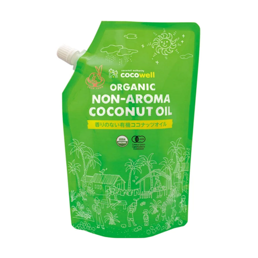 ココウェル 香りのない有機ココナッツオイル 460g 1個または3個 有機JAS
